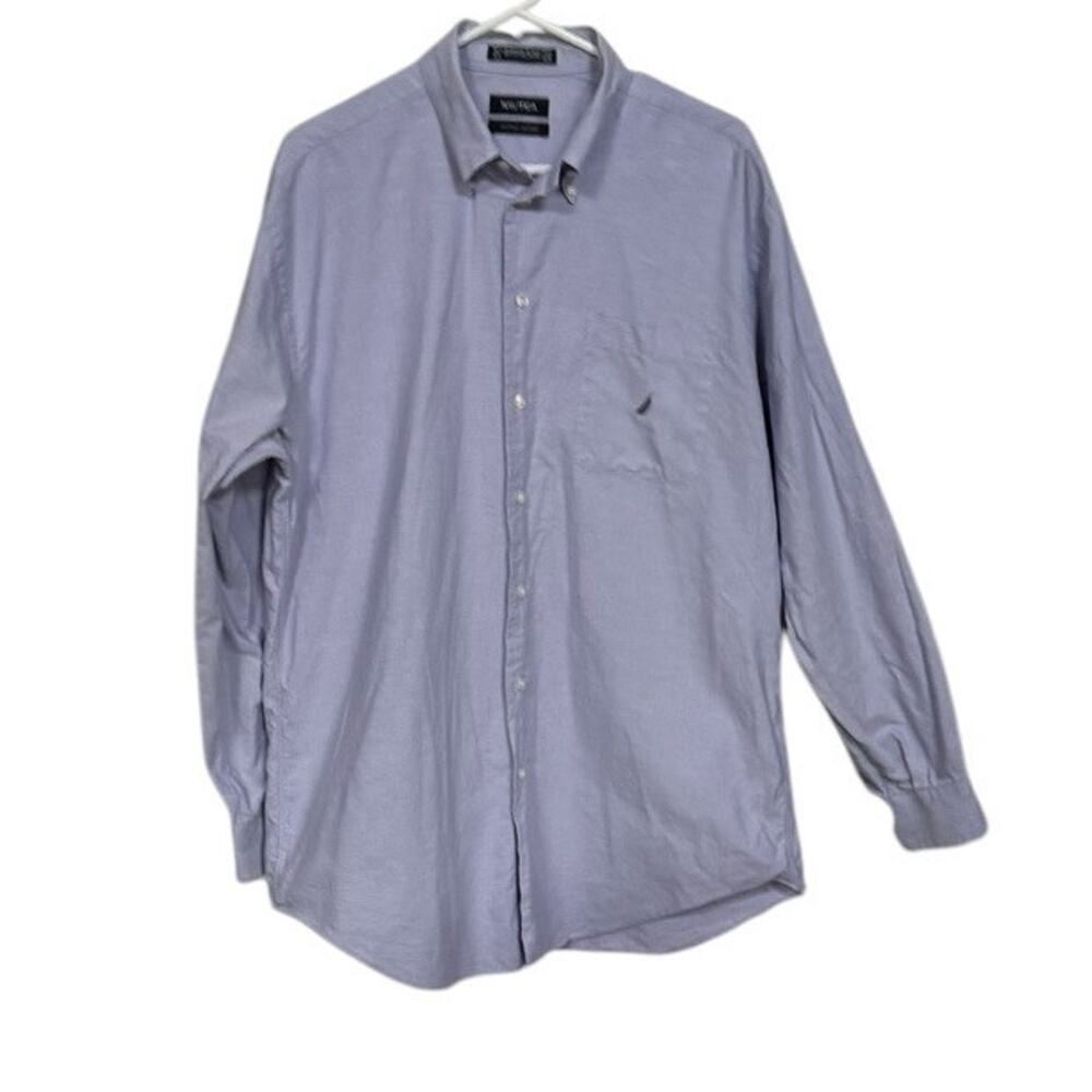 Nautica Shirt Mens 16.5 34/35 Button‎ Down Vintage (?) Oxford Sailboat Blue READ